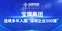連續(xù)多年！寶鷹集團(tuán)入圍“深圳企業(yè)500強(qiáng)”